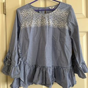 Crown & Ivy Ruffled Peplum Blouse